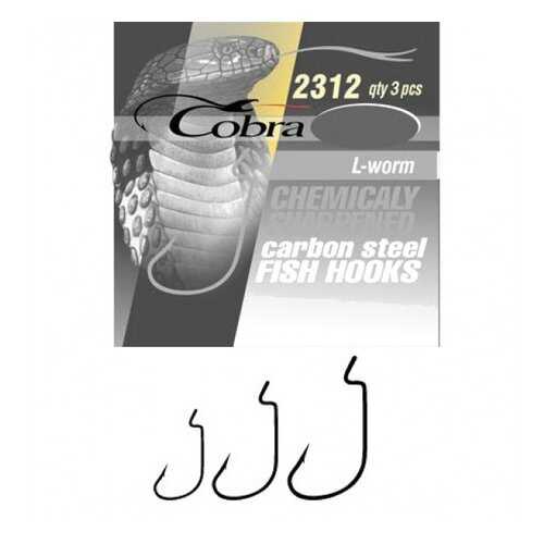 Рыболовные крючки Cobra L-Worm 2312NSB №4/0, 3 шт. в Сплав