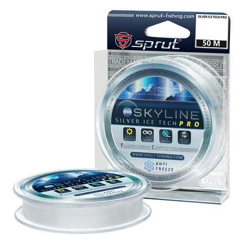 Леска монофильная Sprut Skyline IceTech Pro Silver 50 м, 0,145 мм, 4,25 кг в Сплав