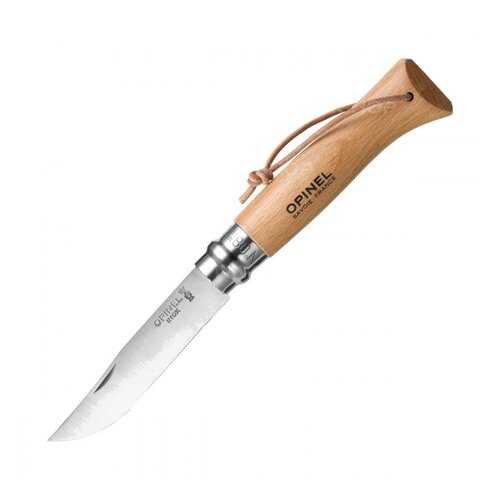 Нож Opinel №8 (нержавеющая сталь, бук, с кожаным темляком) в Сплав