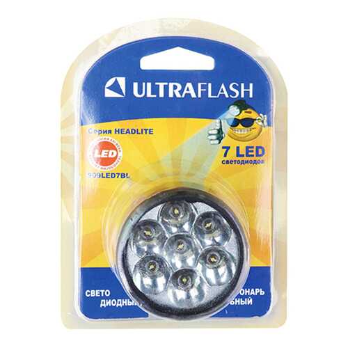 Туристический фонарь Ultraflash 909 LED7BL черный, 1 режим в Сплав