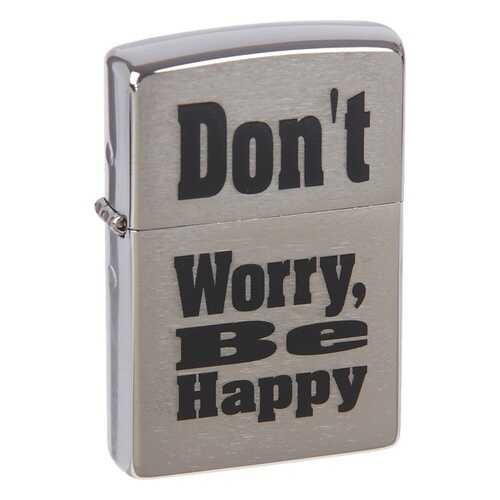 Зажигалка Zippo №200 Don't Worry Brushed Chrome в Сплав