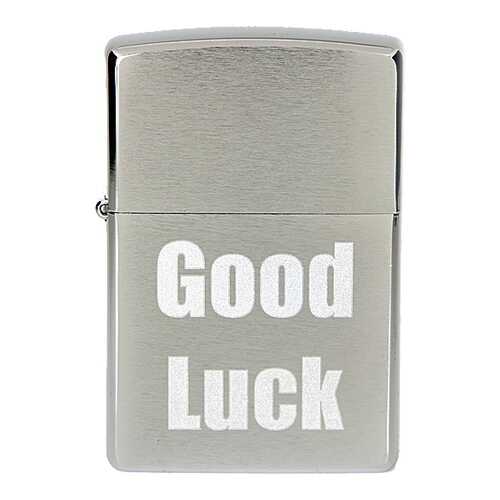 Зажигалка Zippo №200 Good Luck Brushed Chrome в Сплав