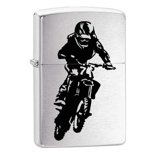 Зажигалка Zippo 200 Motorcross Rider Brushed Chrome в Сплав