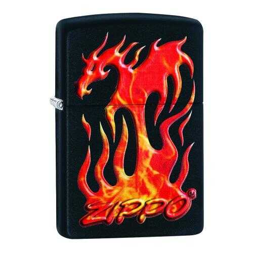 Зажигалка Zippo Flaming Dragon Design Black Matte в Сплав