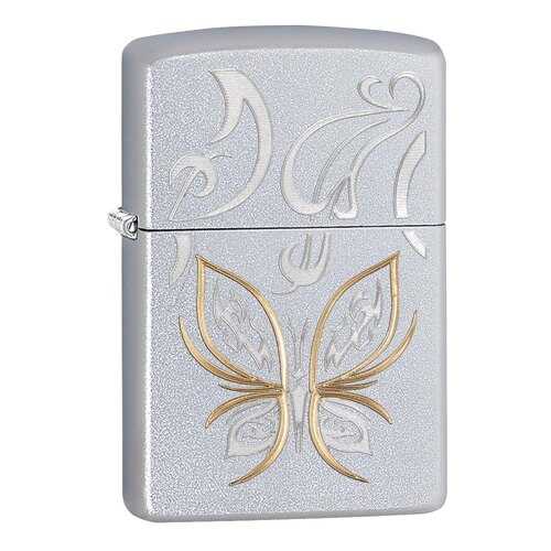 Зажигалка Zippo Golden Butterfly Satin Chrome в Сплав