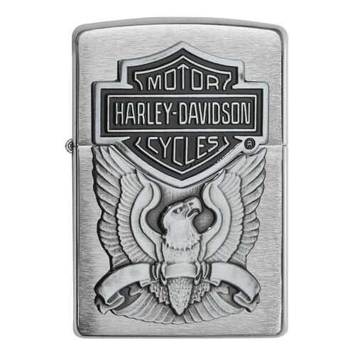 Зажигалка Zippo Harley-Davidson Eagle Logo Emblem Brushed Chrome в Сплав