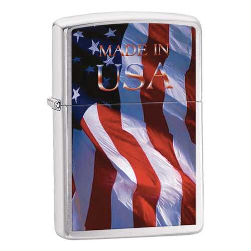 Зажигалка Zippo Made Im Usa Flag 24797 High Polish Chrome в Сплав