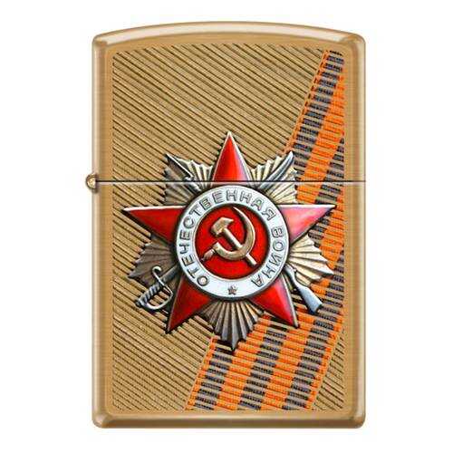 Зажигалка Zippo Order of Patriotic War Brushed Brass в Сплав