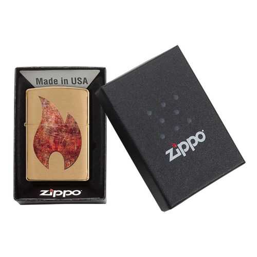 Зажигалка Zippo Rusty Flame Brushed Brass в Сплав