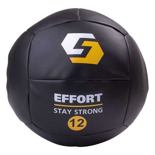 Медицинбол Effort E252, кожзам, 12 кг, черный в Сплав