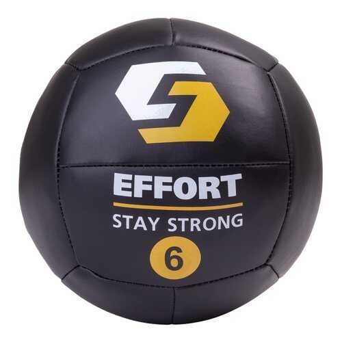 Медицинбол Effort EMD5, кожзам, 6 кг, черный в Сплав
