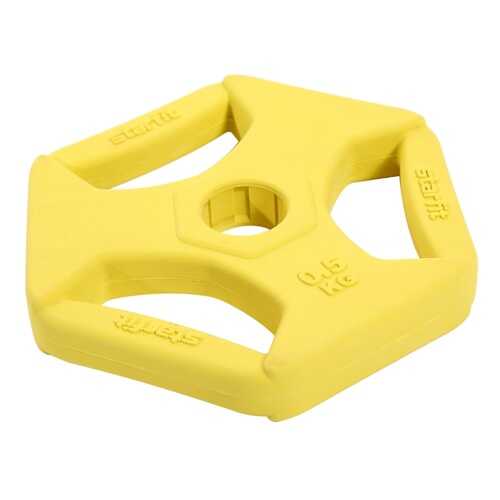 Starfit Диск обрезиненный с хватами BB-205 0,5 кг, d=26 мм, без стальной втулки, жёлтый в Сплав