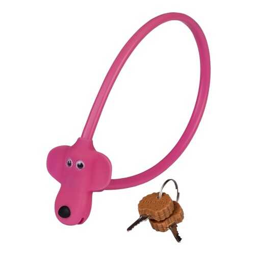 Замок тросовый KLS KIDDY 8ммх45см, с ключом, розовый в Сплав