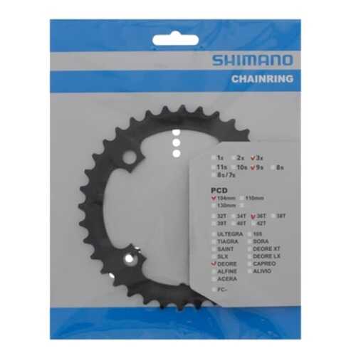 Звезда передн. Shimano, DEORE, для FC-M590/T4010, 36T, цв. черный Y1LD98090 в Сплав