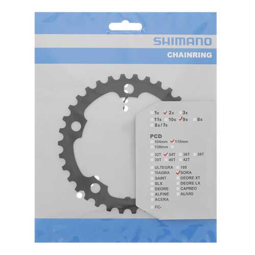 Звезда передн. Shimano, для FC-RS400, 34T-NA, черн. для 50-34T/Y1VM34000 в Сплав