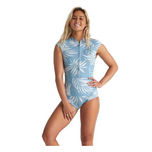 мокрый гидрокостюм Billabong Captain Sleeveless 1mm Springsuit Blue Palms 2020 (10) в Сплав